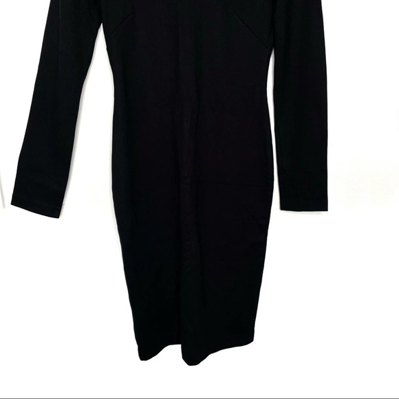 L'agence Long Sleeves Bodycon Dress Scoop Neck Black Color Dress S - Picture 3 of 10